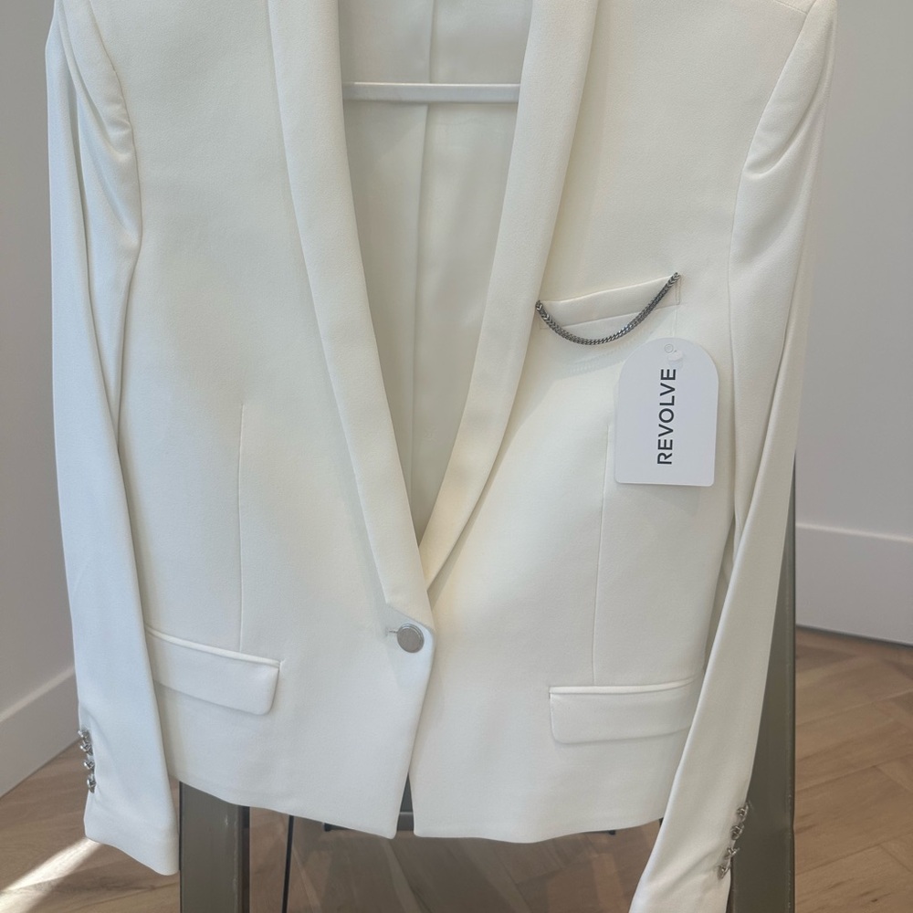 The Kooples Cream Blazer with Chain Accent sz 38 nwt